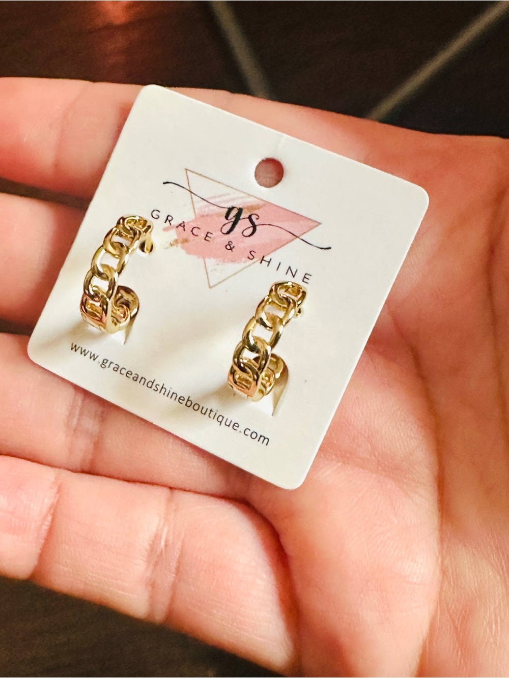 Gold Link Huggie Earrings